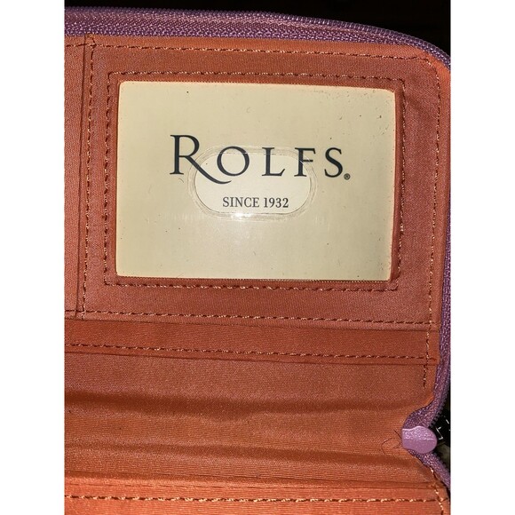 WOVEN Rolf’s Genuine LEATHER PINK WALLET Organizer 10 Card Holder Slots NEW TAGS - Picture 5 of 5